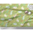 thumbnail image 3 of Soimoi Green Heavy Canvas Fabric Leaves & Rabbit Animal Printed Craft Fabric by the Yard 58 Inch Wide, 3 of 3