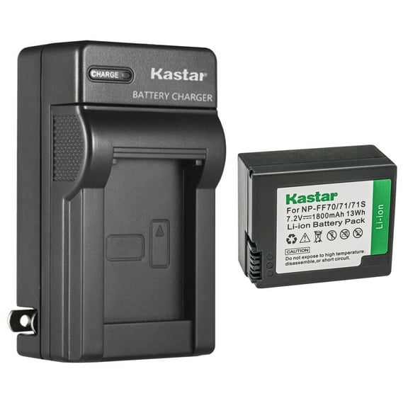Kastar 1-Pack NP-FF70 Battery and AC Wall Charger Replacement for Sony NP-FF70, NP-FF71, NP-FF71S Battery, Sony DCR-HC1000, DCR-HC1000E, DCR-PC106, DCR-PC106E, DCR-PC107, DCR-PC107E, DCR-PC108 Camera