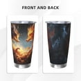 thumbnail image 3 of KLL Red And Gray Flame Fox Print 40oz Stainless Steel Insulated Car Cup with Spillproof Lid - Keep Your Drink Hot or Cold on the Go-Straw Three-piece Set, 3 of 8