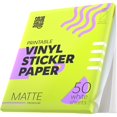 thumbnail image 1 of Premium Printable Vinyl Sticker Paper for Inkjet Printer and Laser - 50 White Matte Sticker Paper Waterproof - Durability Adhesive Paper 8.5 x 11, Fa, 1 of 9