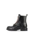thumbnail image 2 of Jeffrey Campbell DAMON-Z Black Snake Gold Chain Combat Ankle Boots Dress Bootie (BLACK SNAKE, 6), 2 of 9