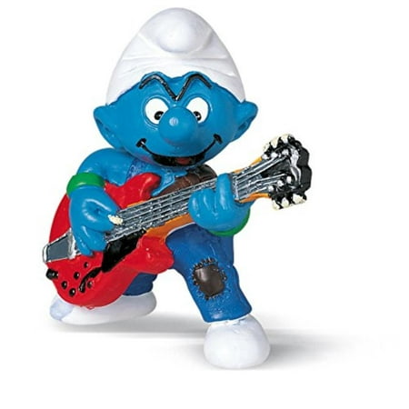 Smurf Mushroom - North America Smurf Lead Guitar Player, The Smurfs are tiny, blue creatures who live in mushroom houses in a village hidden in the forest By Schleich