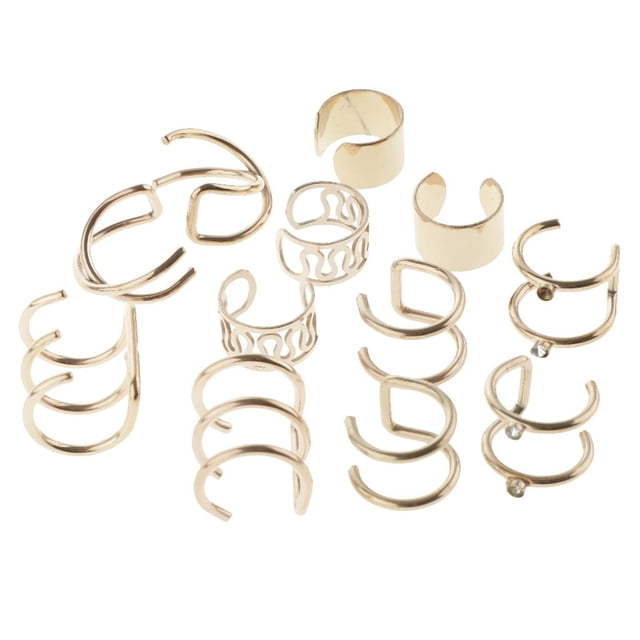 6 Pares Del Clip No Piercing Del Del Oído De Las Mujeres En Los Pendientes -estilo - Sunnimix Orejera de acero inoxidable