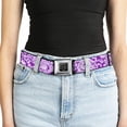 thumbnail image 5 of Buckle-Down Belt, Seatbelt Buckle Belt, Bandana Skulls Purple White, Youth 22 to 32 Inches, 5 of 9