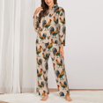 thumbnail image 2 of JUNZAN Rooster Print Womens Pajama Sets,Long Sleeve Button Down for Women Pjs 2 piece, 2 of 7
