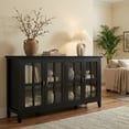 thumbnail image 4 of Simpli Home Artisan SOLID WOOD 66 inch Wide Wide 4 Door Storage Cabinet in Black, 4 of 12