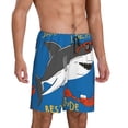 thumbnail image 2 of Bixox Men's Shark With Sunglasses and Lobste printed lightweight casual shorts, soft sleep shorts with pockets., 2 of 7