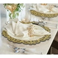 thumbnail image 3 of Gold Wood Carved Trivet Round Placemats for Dining Table Heat Resistant Easy to Care Table Mats Kitchen and Décor Set of 2 Pieces, 3 of 7