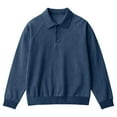 thumbnail image 4 of Long Sleeve Polo Shirts for Men Classic Golf Shirt Thermal Pullover Tops Navy XXXL, 4 of 4