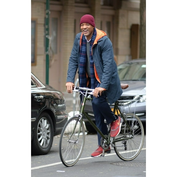 Will Smith, Riding A Bicycle, On Location Film Shoot For Collateral Beauty Filming On Location, , New York, Ny March 31, 2016. Photo By Kristin CallahanEverett Collection Celebrity (16 x 20)