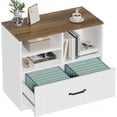 thumbnail image 5 of LVB Lateral File Cabinets for Home Office, Wood Filing Cabinet Drawers for Letter/Legal/A4/F4 Size, Farmhouse Storage File Cabinet Printer Stand with Open Shelf, 32.7 Inch, White and Rustic Oak, 5 of 18
