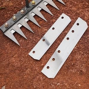 Carbon Steel Garden Hand Rake, 8 Teeth Hand Weed Puller Tool for Gardening and Weeding, Heavy-Duty Garden Weed Puller Tool for Lawn Yard Gardens Farm