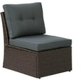 thumbnail image 2 of Cozyhom 2 Piece Wicker Rattan Sectional Sofa Armless Loveseat Set, Brown and Gray, 2 of 5
