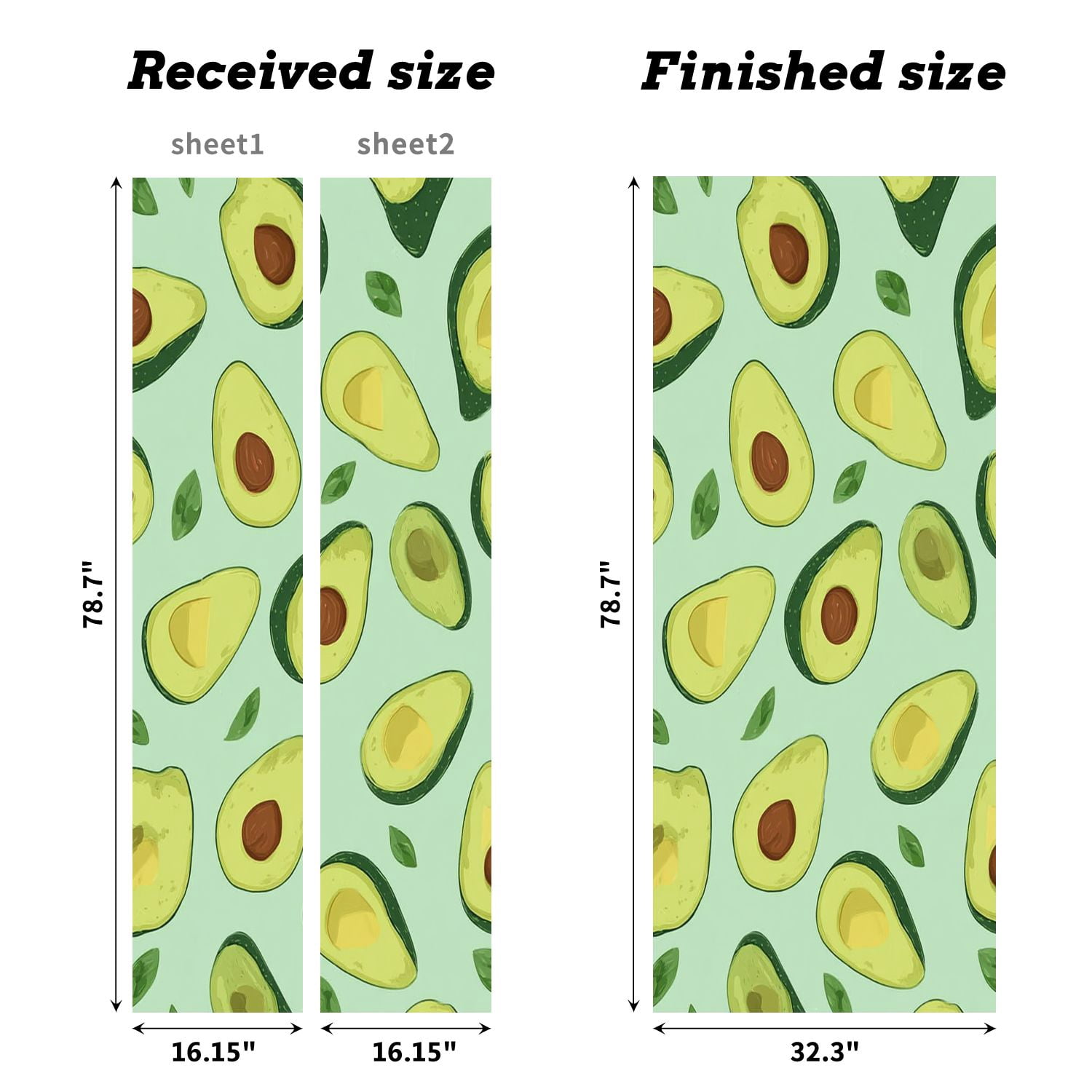 Self Adhesive Vinyl Refrigerator Wrap Set whole sliced avocado bright green Door Mural Removable Fridge Sticker Peel and Stick&nbsp;Full Door Cover Decal Kitchen Bar Decor