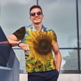 thumbnail image 4 of Honeii Sky Golden Sunflower Field Print Polo Shirt, A Classic Short-Sleeved, Button-Down Golf Shirt for Men,Mens Polo Shirts Short Sleeve-X-Large, 4 of 6