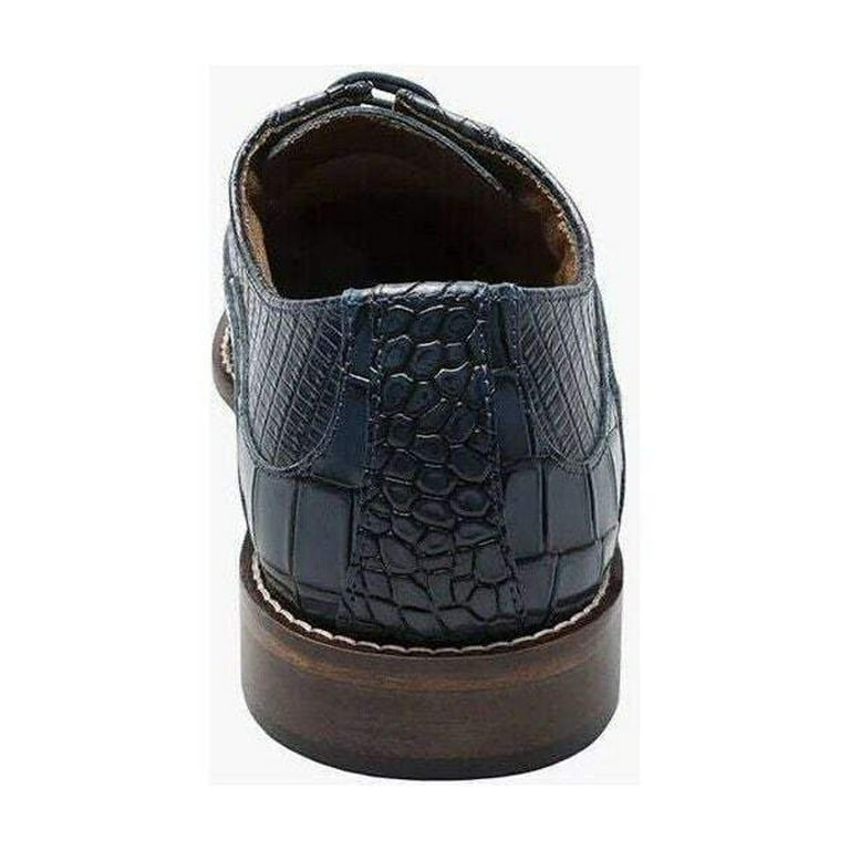 Stacy Adams Tedesco Cap Toe Oxford Lizard Leather Dress Shoes Blue