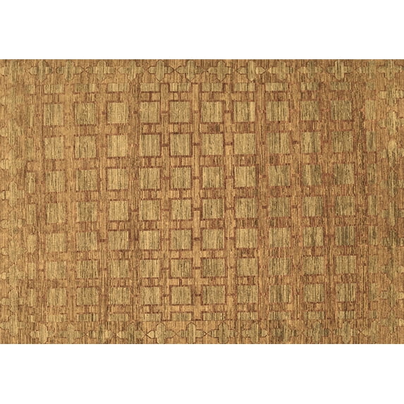 Ahgly Company Indoor Rectangle Abstract Brown Contemporary Area Rugs, 2' x 5'