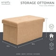 thumbnail image 5 of Simplify Faux Linen Double Folding Storage Ottoman in Camel, 5 of 10