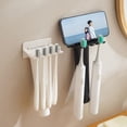 thumbnail image 3 of Wall Mounted Non Perforated Toothbrush Storage Rack, Toothbrush Toothpaste ), 3 of 8