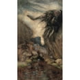 thumbnail image 2 of Arthur Rackham 12x18 Black Ornate Wood Framed Double Matted Museum Art Print Titled - The Witch's Pool (1904), 2 of 5
