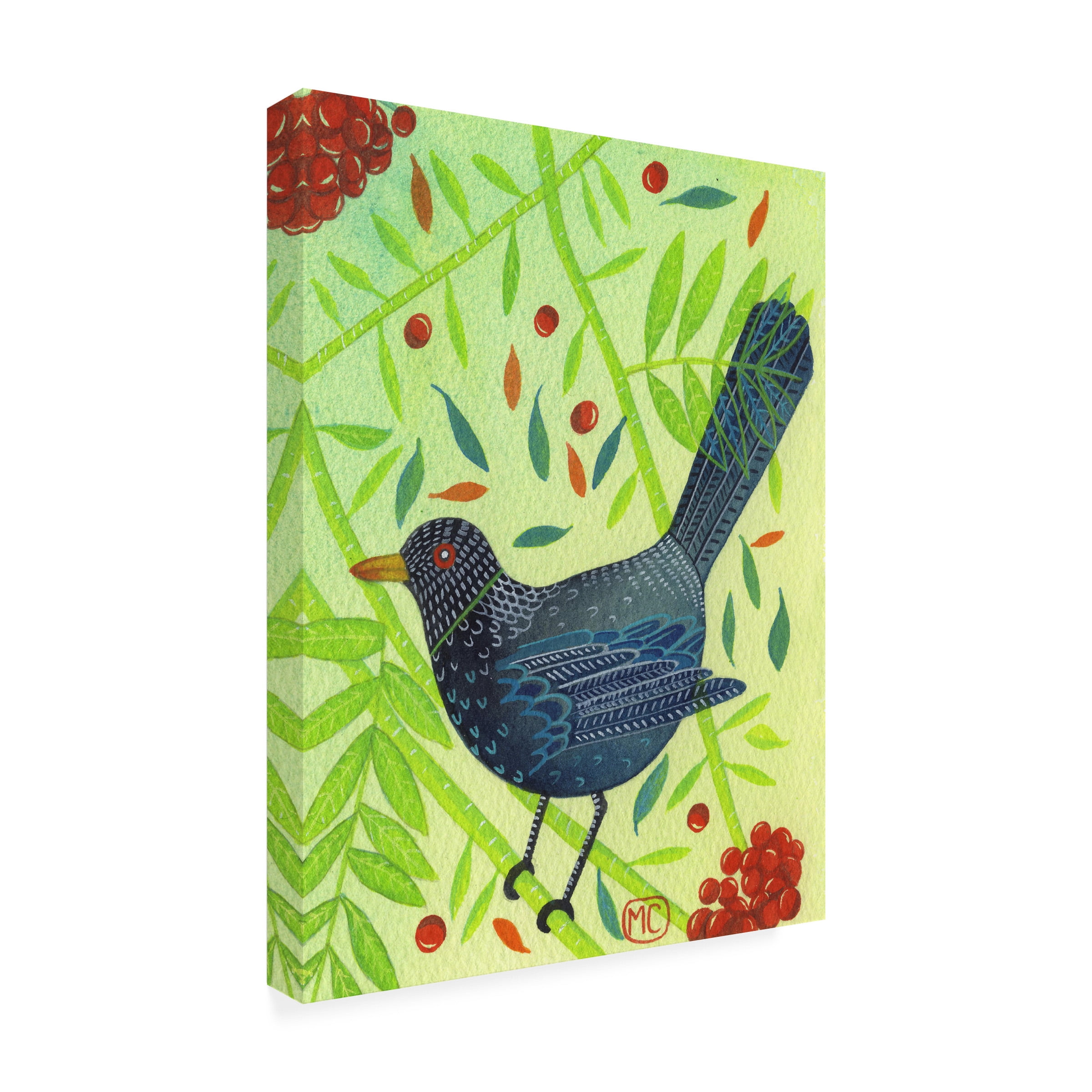 Michelle Campbell 'Blackbird 3' Canvas Art