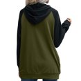thumbnail image 4 of Sudadera de mujer Otoño Invierno Jersey Mangas largas Cómodo Transpirable Simple Casual Sudadera con capucha Verde M, 4 of 6