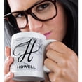 thumbnail image 2 of 3drose, White Marble Monogram H - Howell, 11oz Magic Transforming Mug, 2 of 7