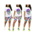 thumbnail image 3 of KOMOO Women Two Pieces Outfits Short Sleeve Tee Shorts Tie Dye Yoga Sports Sets Oversize, 3 of 4