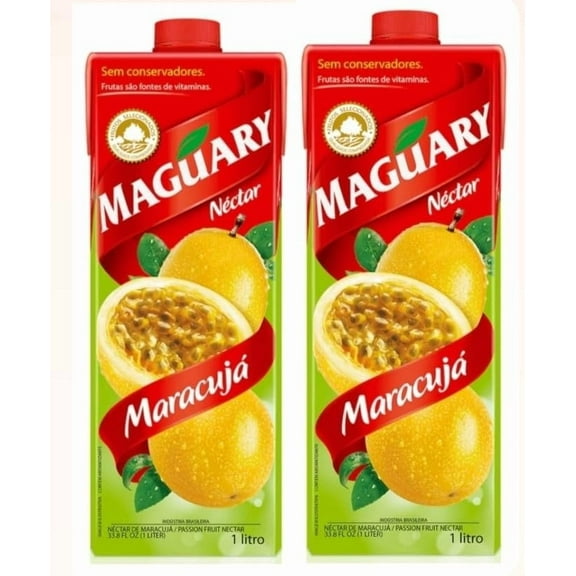 Maguary Passion Fruit Nectar Juice Pack of 2x1L  Brazilian Fruit Drink