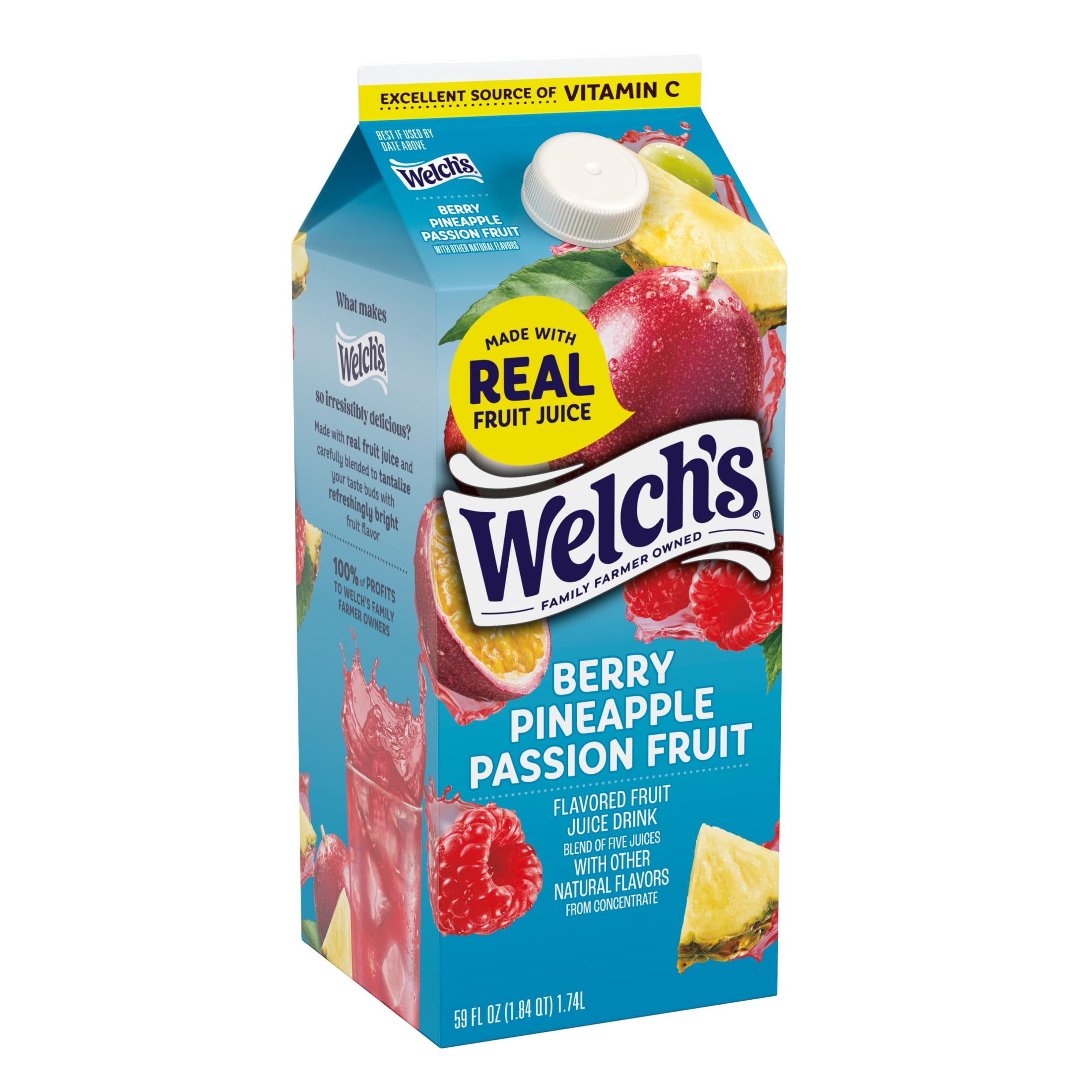 Welch's Berry Pineapple Passion Fruit Fruit Juice Drink, 59 fl oz carton