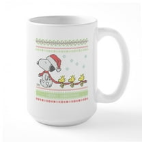 CafePress - Snoopy Ugly Christmas Large Mug - 15 oz Ceramic Large White Novelty Mug
