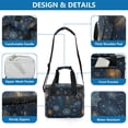 thumbnail image 4 of Insulated Cooler Bag with Multiple Pockets Lightweight Lunch Box Tote for Travel Beach Camping Office Golden Pine Needles, 4 of 7