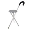 TRAVELON Portable Folding Stool with Cane, Aluminum 9" Seat Supports 250 lbs.
