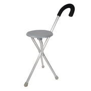 TRAVELON Portable Folding Stool with Cane, Aluminum 9" Seat Supports 250 lbs.
