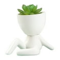 thumbnail image 1 of Human Shaped Flowerpots Mini Ceramics Potted For Home Decor-No Included Plant, 1 of 10