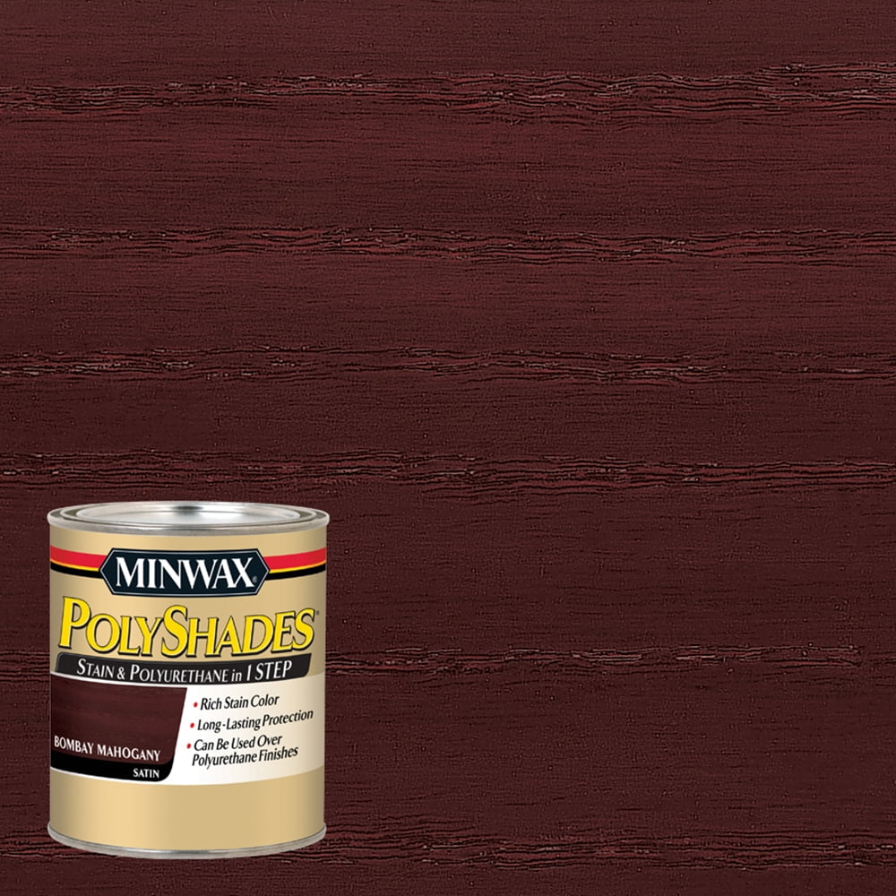Minwax PolyShades Satin Stain & Polyurethane, Bombay Mahogany, 1 Quart