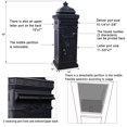 thumbnail image 6 of Large Capacity Outdoor Mailbox, Rainproof Floorstanding Letter Box Statue for Garden, Residential Use, Black, 6 of 9