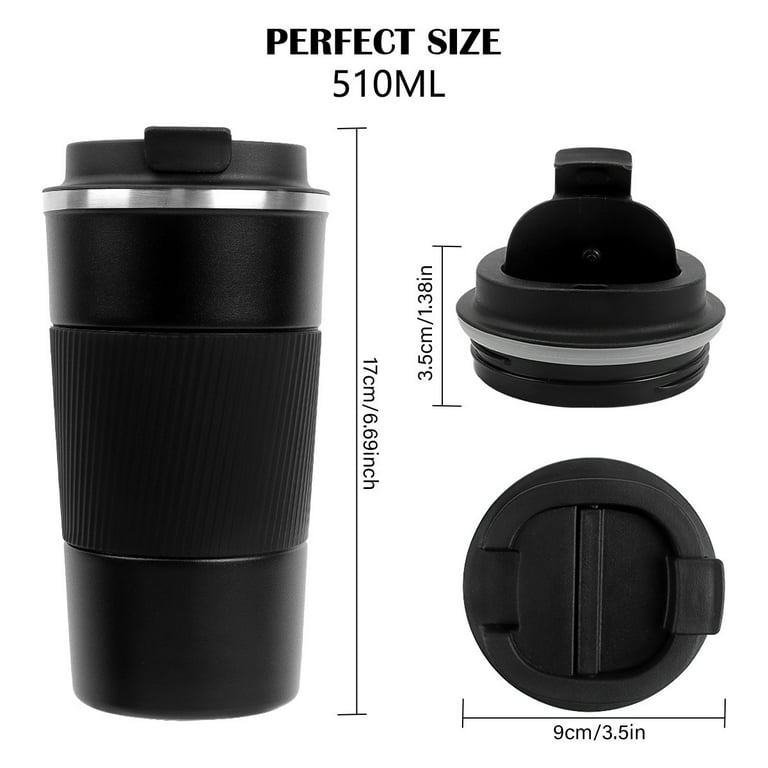 510ML Travel Coffee Mug Spill Proof with Seal Lid Insulated Eco