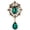 Green, variant on UDIYO Women's Luxury Rhinestone Alloy Brooch Pin Large Waterdrop Pendent Party Jewelry