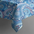 thumbnail image 5 of Blue Paisley Pattern Square Tablecloth,Waterproof Square Table Cover,Wipeable Spillproof Washable Table Cover for Home Kitchen Party Decor 42"X42"(107x107cm), 5 of 6