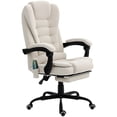 thumbnail image 1 of CoSoTower Chaise de Massage Vibrante à 7 Points, Chaise de Bureau Inclinable avec Repose-Pieds, Dossier Inclinable, Hauteur Réglable, Beige, 1 of 7