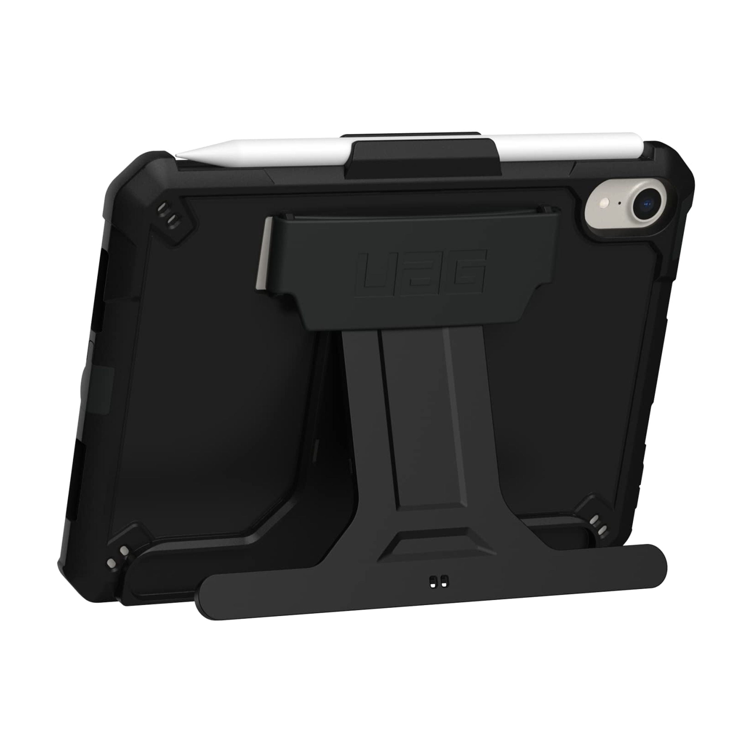 UAG iPad Mini A17 Pro Case (7th Gen, 2024) A2993 A2995 A2996 8.3" Scout w/ Hand Strap, Kickstand & Pencil Holder Rugged Impact-Resistant MIL-STD Protective Cover, Black