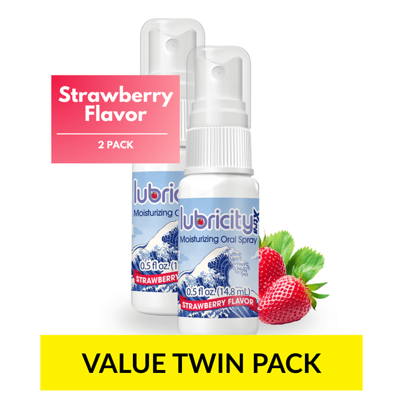 Lubricity Xtra Dry Mouth Spray, Moisturizer with Xylitol, 0.5 fl. oz., Strawberry twin pack, 14-day supply