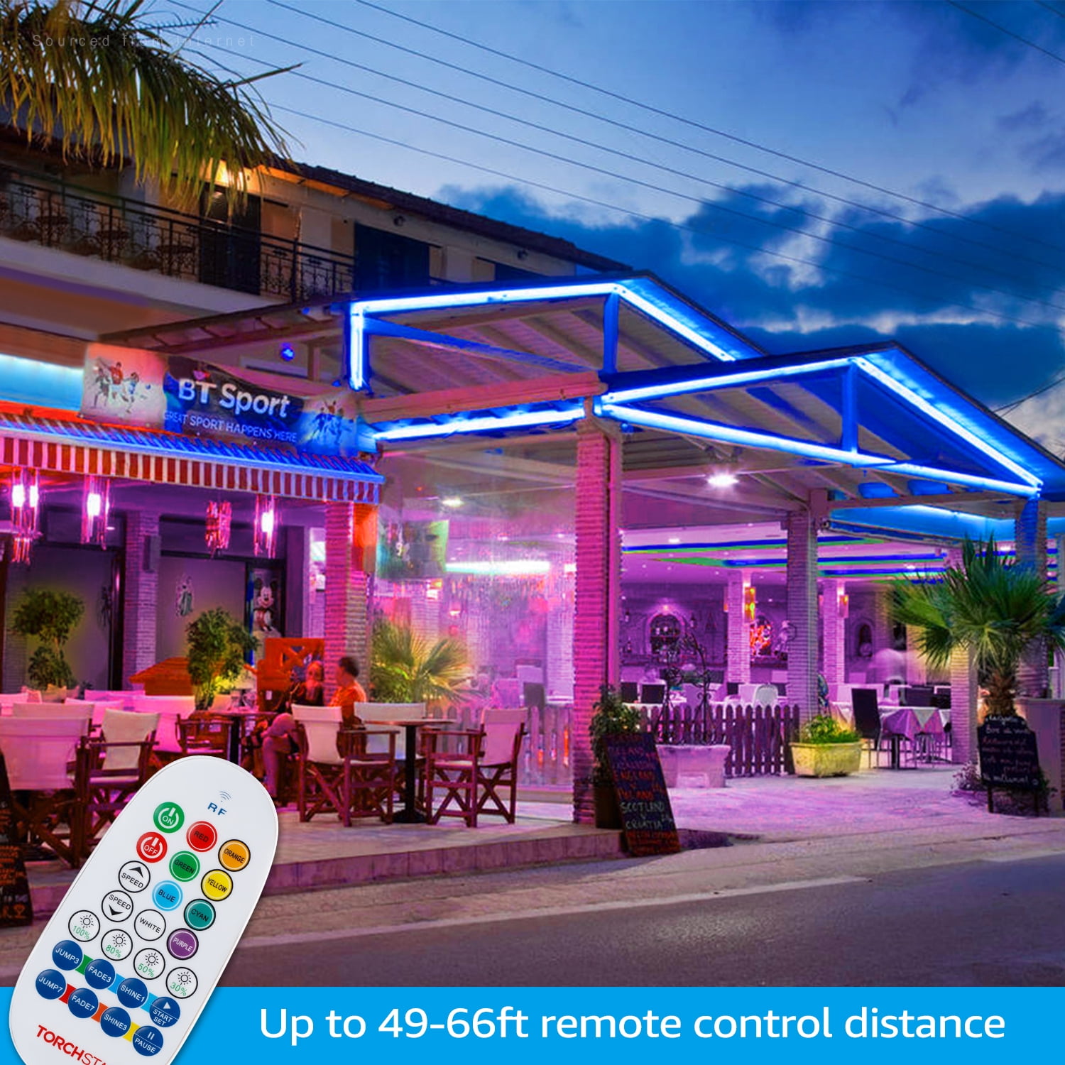 50ft LED RGB Rope Light, IP67 Waterproof Neon Light, 120V Flexible Strip Lighting, Multi Color Changing with Remote Controller, (100ft Max) Linkable for Indoor & Outdoor Decor