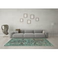 thumbnail image 3 of Ahgly Company Indoor Square Oriental Light Blue Traditional Area Rugs, 8' Square, 3 of 4