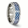 thumbnail image 4 of Edward Mirell Titanium Blue Anodized Brushed & Polished 8mm Band EMR109, 4 of 7