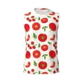 thumbnail image 6 of Lsque Fresh Red Tomato Print Men's Cotton Blend Sleeveless Muscle Shirts (S-3XL)- Moisture Wicking, Odor Protection, UPF 30+,Medium, 6 of 8