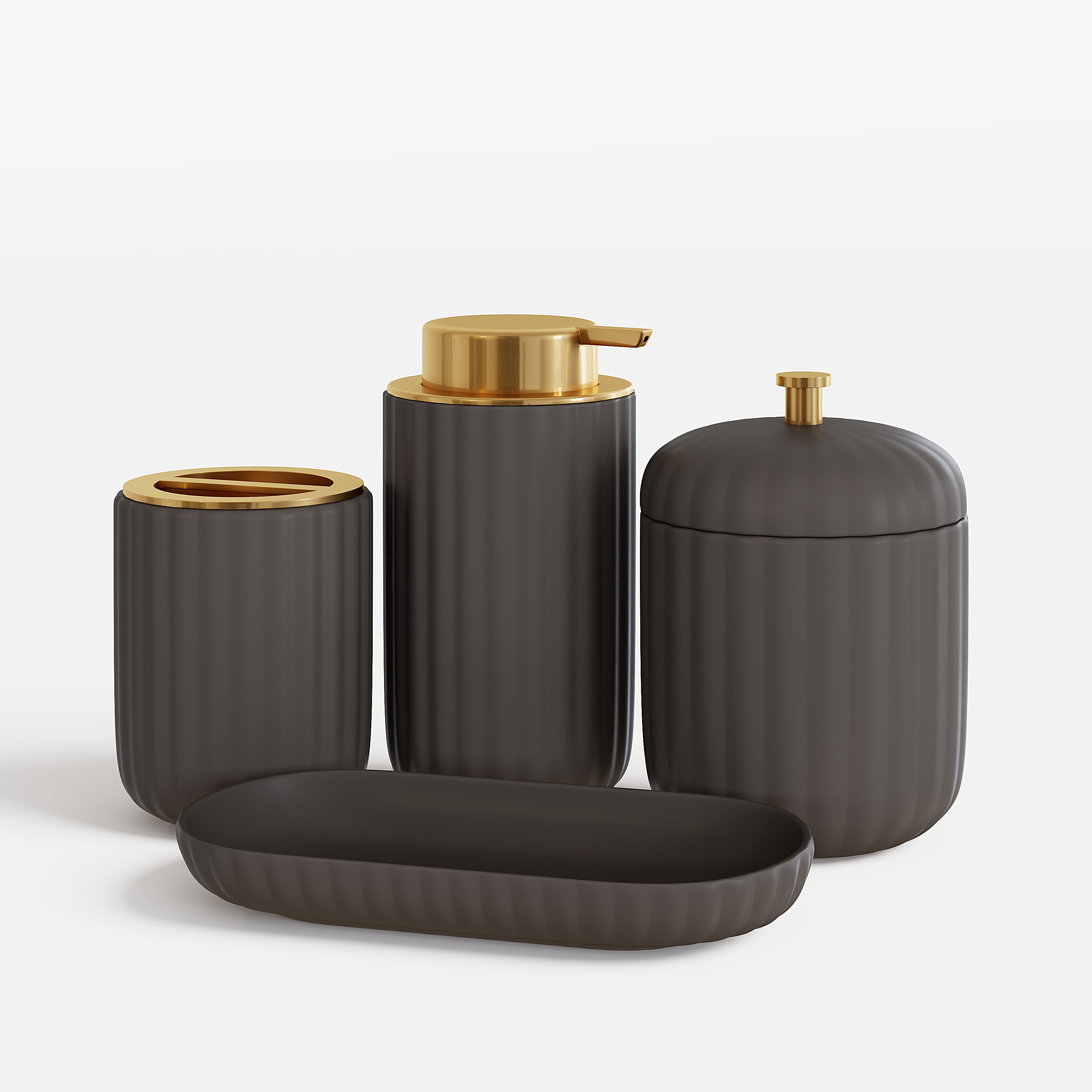 Beautiful By Drew Barrymore Bathroom Canister- Dark Gray
