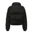 thumbnail image 4 of Defitshape Women's Quilted Crop Jacket Fashion 2024 Warm Coat Puffer Thick Loose Fit Short Outerwear Lightweight Full Zip Snap Button Stand Collar Long Sleeve Winter Top Black Large, 4 of 5
