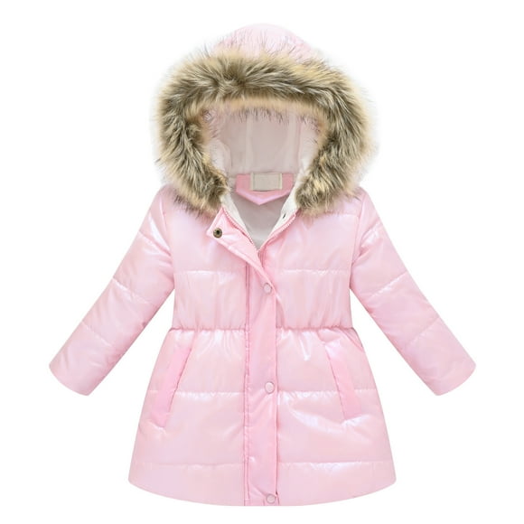 Splozh Kids Girls Winter Warm Coat Jacket Toddler Baby Kids Girls Winter Thick Warm Parkas Hooded Windproof Coat Outwear Jacket Pink,10-11 Years